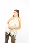 Top Ricamato con Rouches Panna donna Miss love - 2