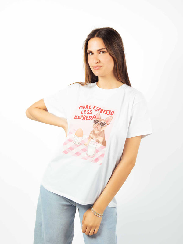 T-shirt grafica "Espresso" da donna Miss love