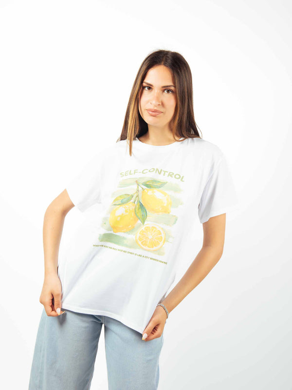 T-shirt grafica "Self-Control" da donna Miss love