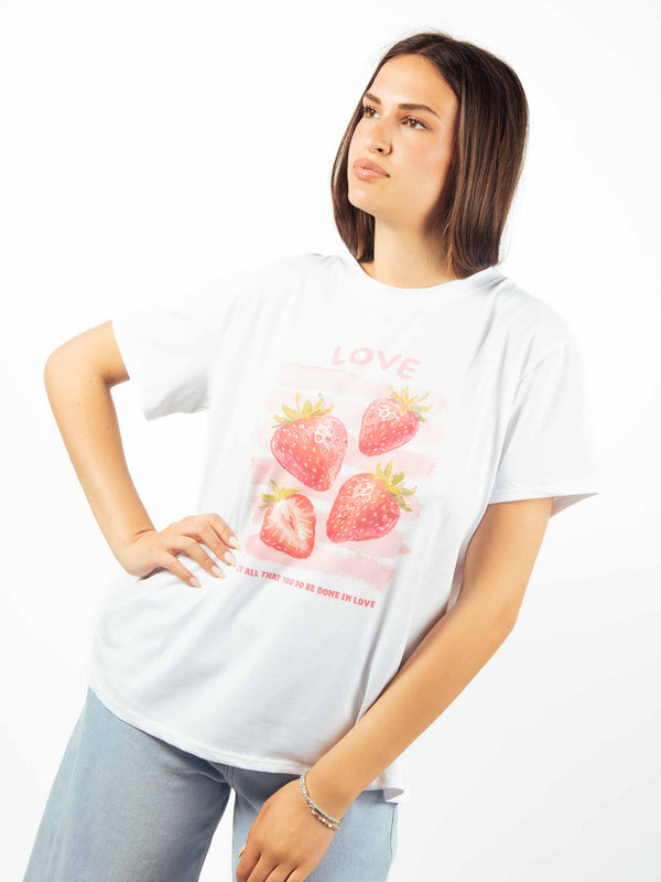 T-shirt grafica "Love" da donna Miss love