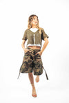 Bermuda Cargo Camouflage donna Tensione in - 5