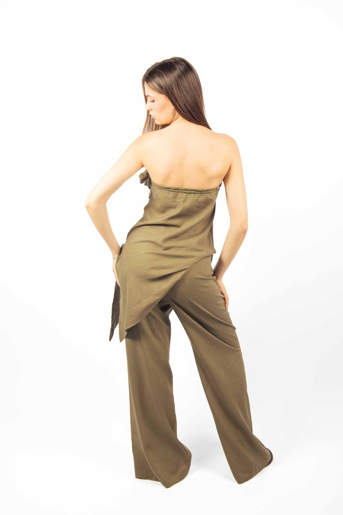 Pantaloni Palazzo con Elastico Militare donna Maryley - 3
