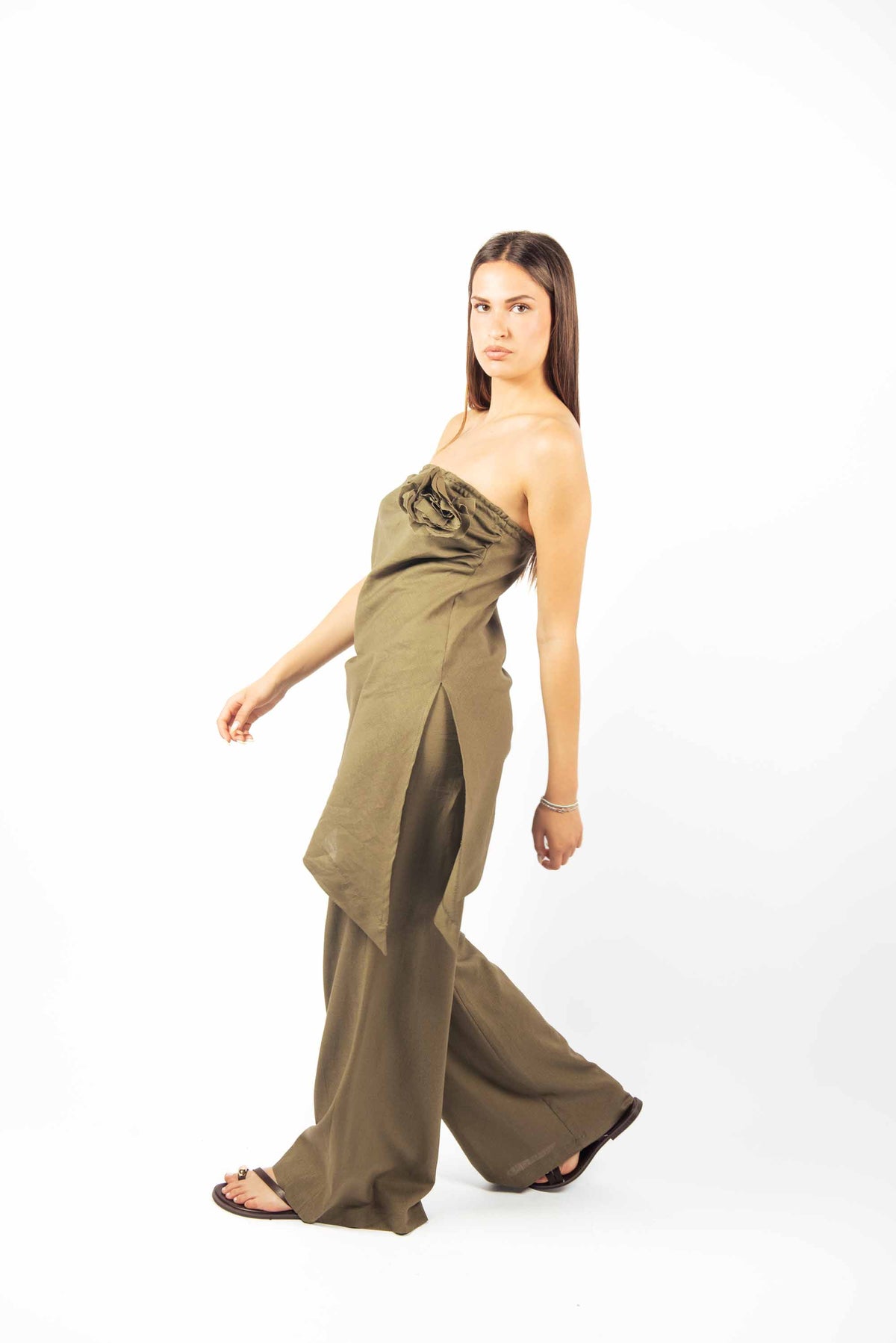 Pantaloni Palazzo con Elastico Militare donna Maryley - 4
