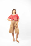 T-Shirt a Righe Rosso/Cammello donna Tensione in - 2
