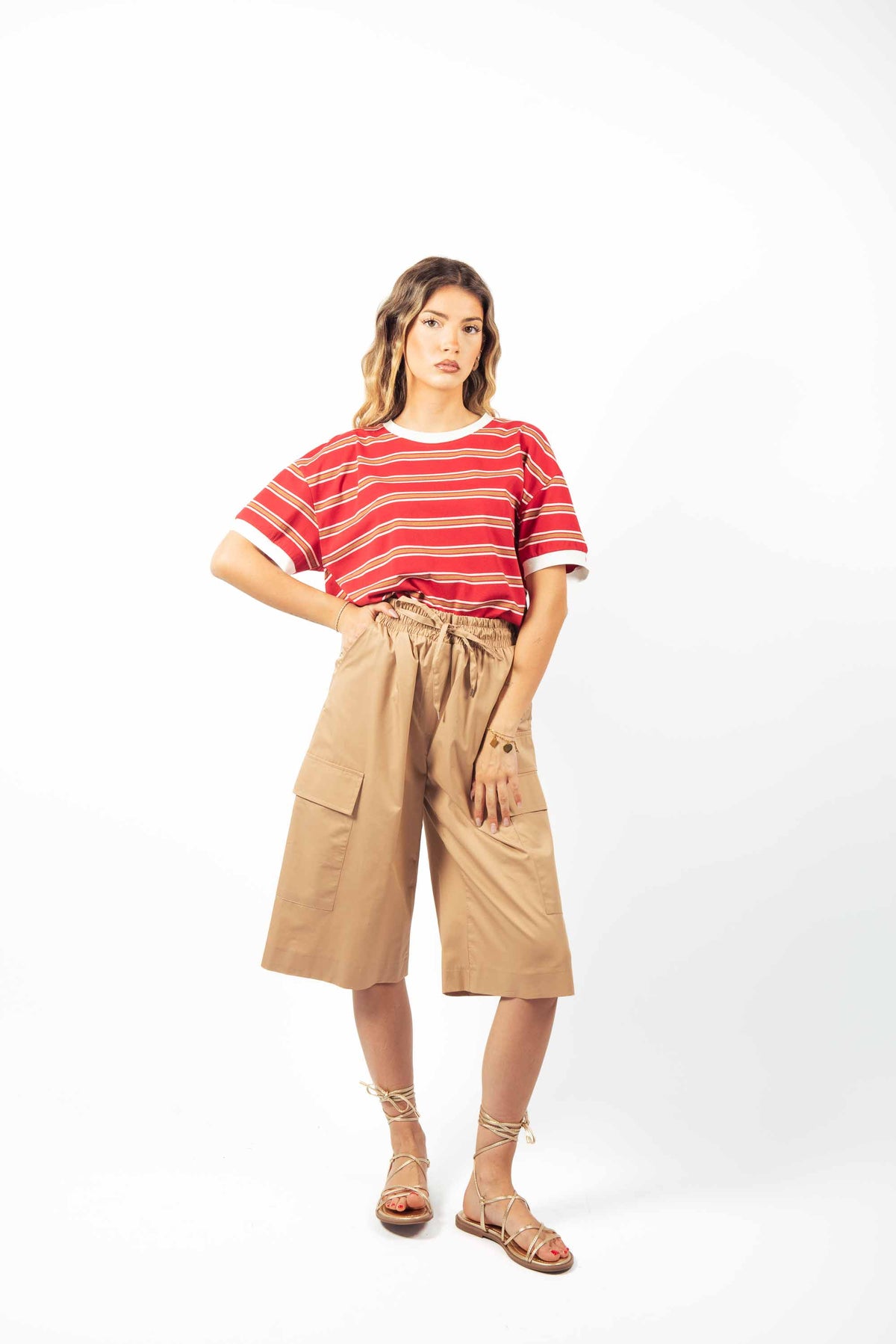 Bermuda Cargo Cammello donna Tensione in - 5