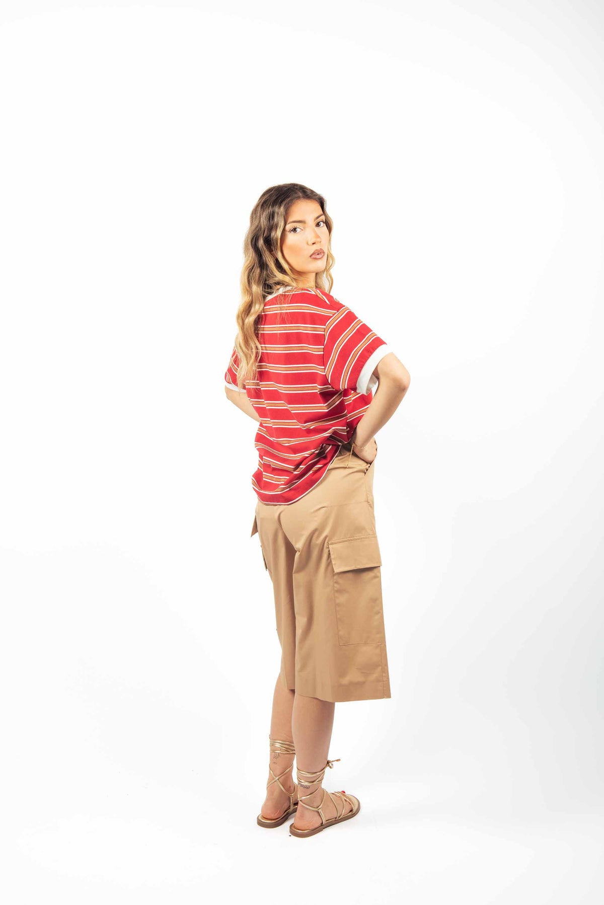 Bermuda Cargo Cammello donna Tensione in - 3