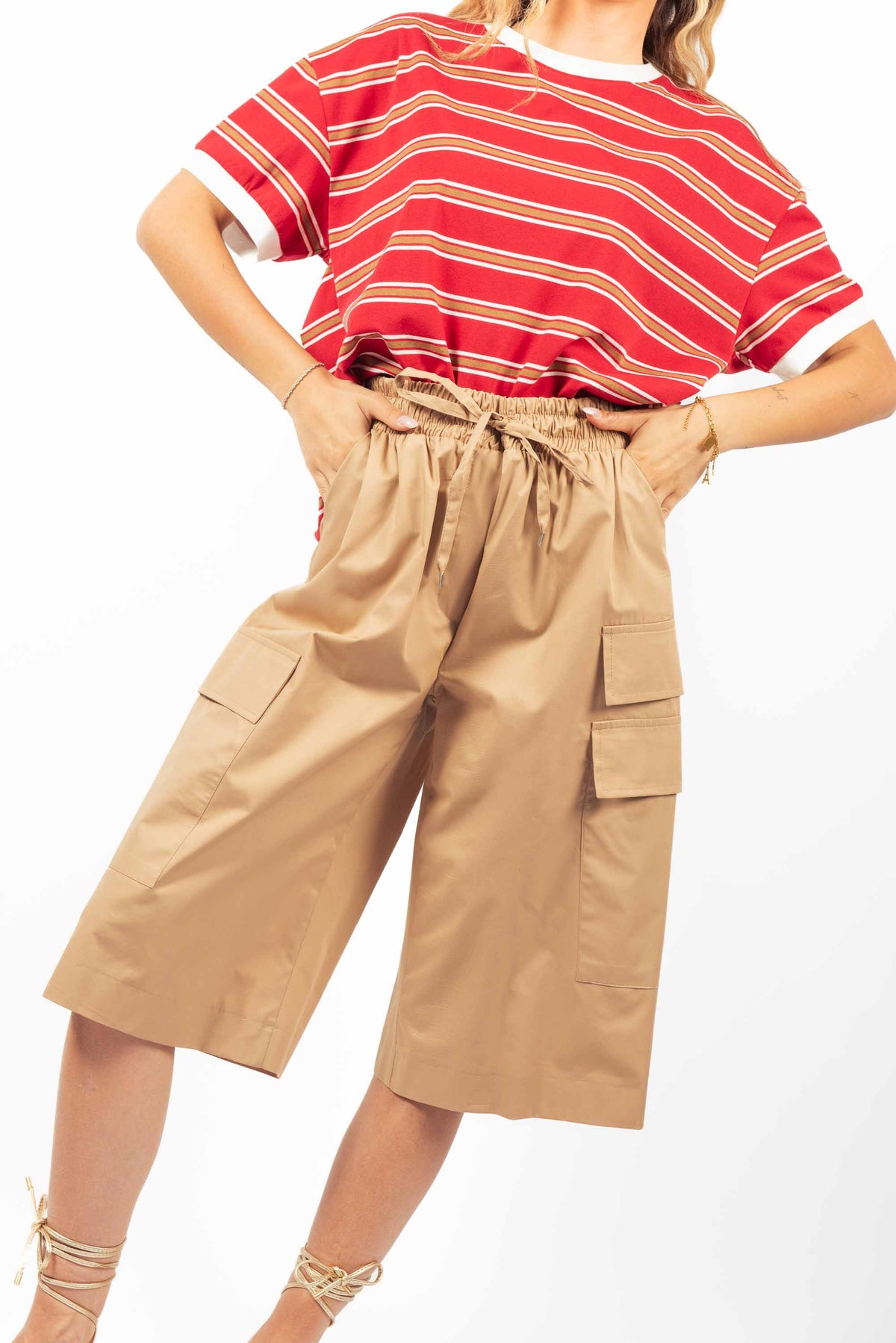 Bermuda Cargo Cammello donna Tensione in - 1