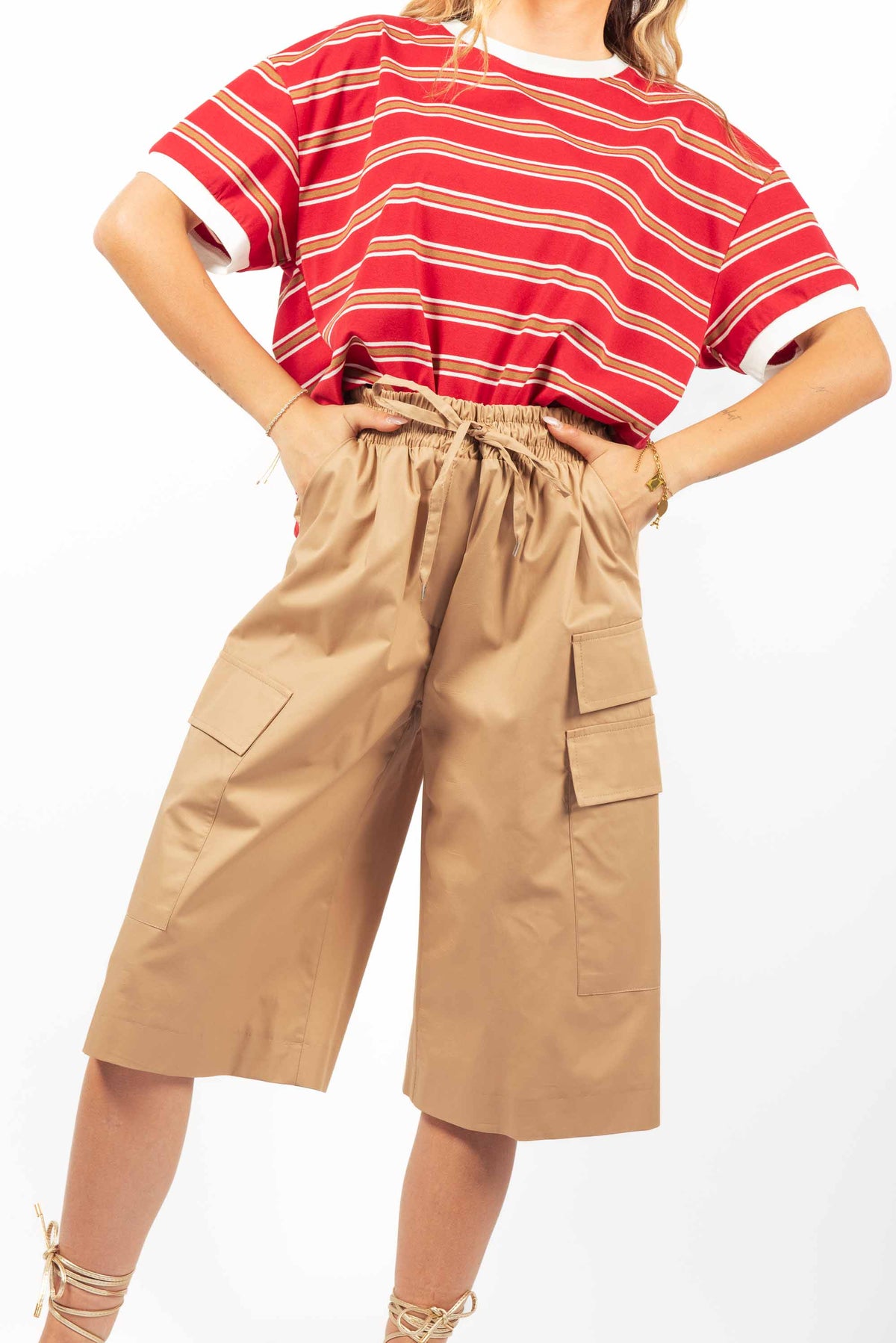 Bermuda Cargo Cammello donna Tensione in - 6