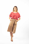 T-Shirt a Righe Rosso/Cammello donna Tensione in - 4
