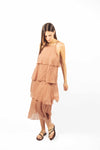 Abito Lungo a Balze Terracotta donna Tensione in - 6