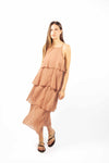 Abito Lungo a Balze Terracotta donna Tensione in - 5
