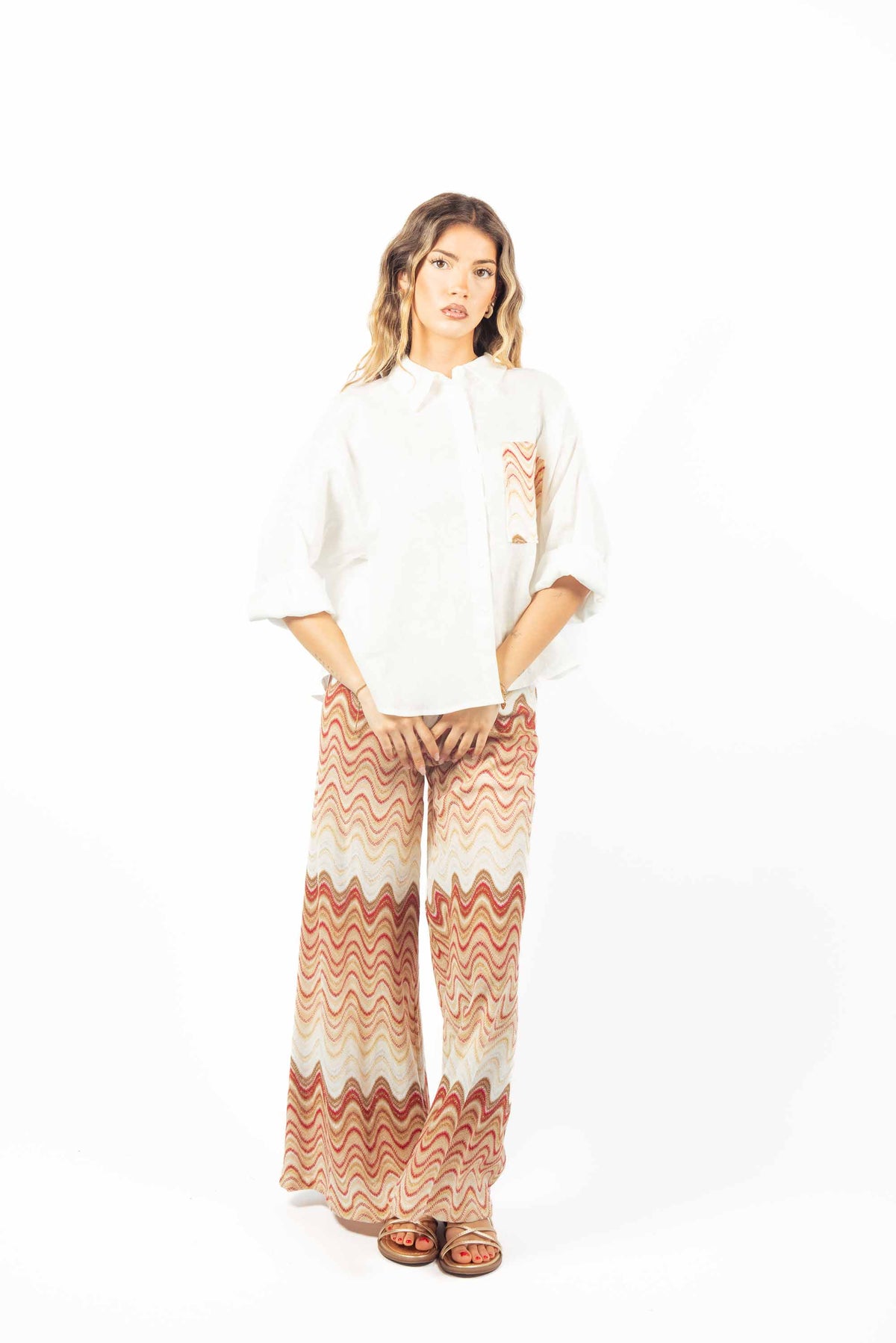 Camicia in Lino con Taschino donna Tensione in - 2