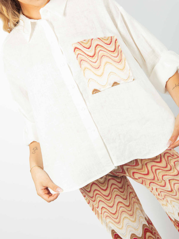 Camicia in Lino con Taschino da donna Tensione in