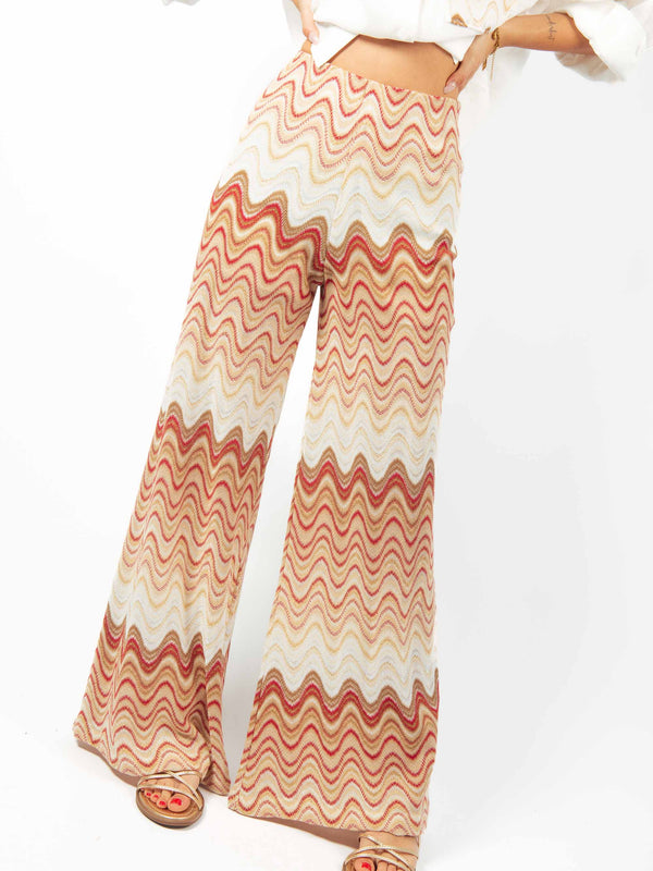 Pantaloni Palazzo Fantasia Zig Zag da donna Tensione in