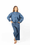 Blusa Effetto Denim Coreana donna Tensione in - 6