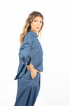 Blusa Effetto Denim Coreana donna Tensione in - 4