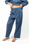 Pantaloni Effetto Denim Wide Leg donna Tensione in - 1