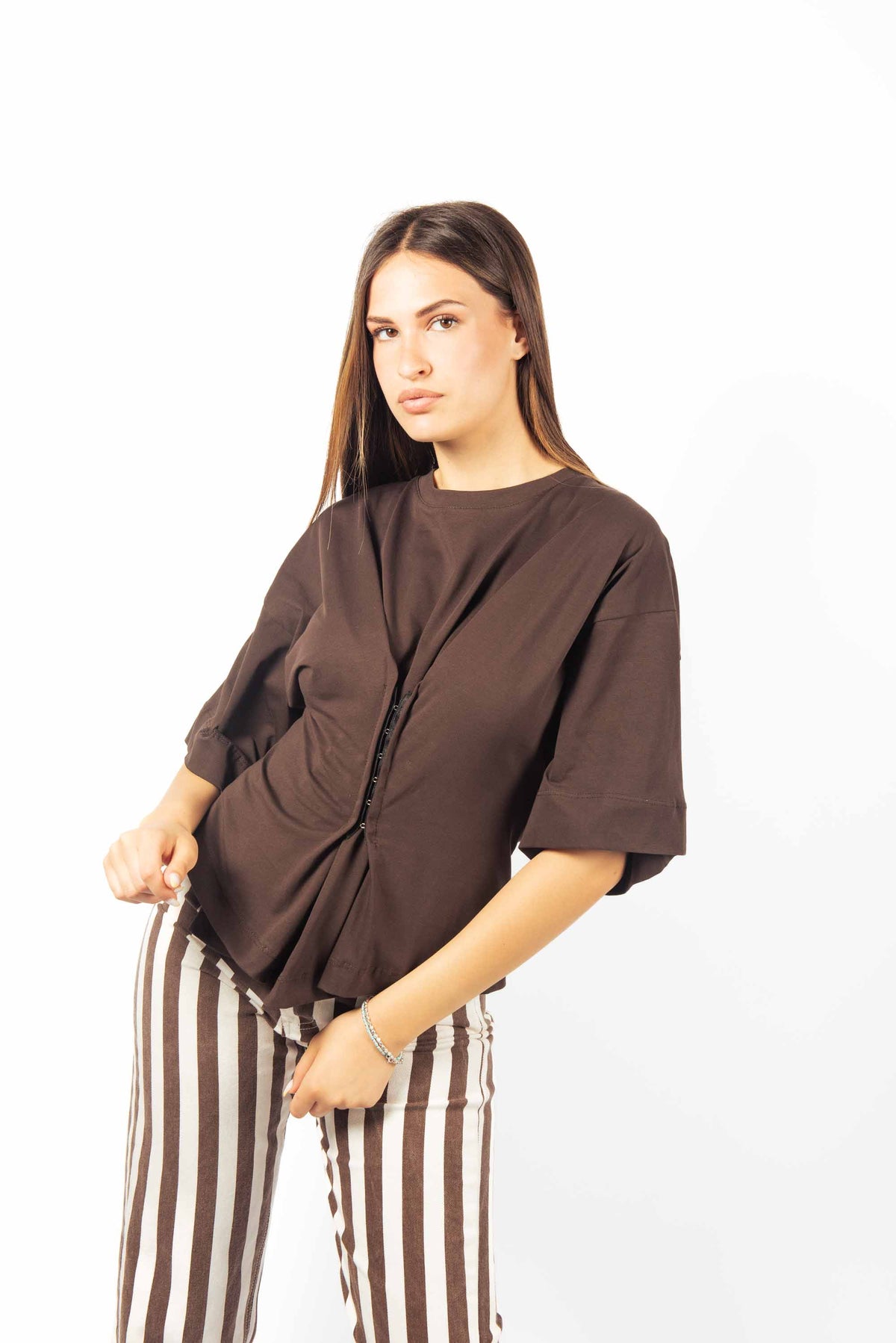 T-shirt Corsetto Cioccolato donna Tensione in - 4