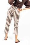 Pantaloni Denim a Righe Bianco/Marrone donna Tensione in - 2