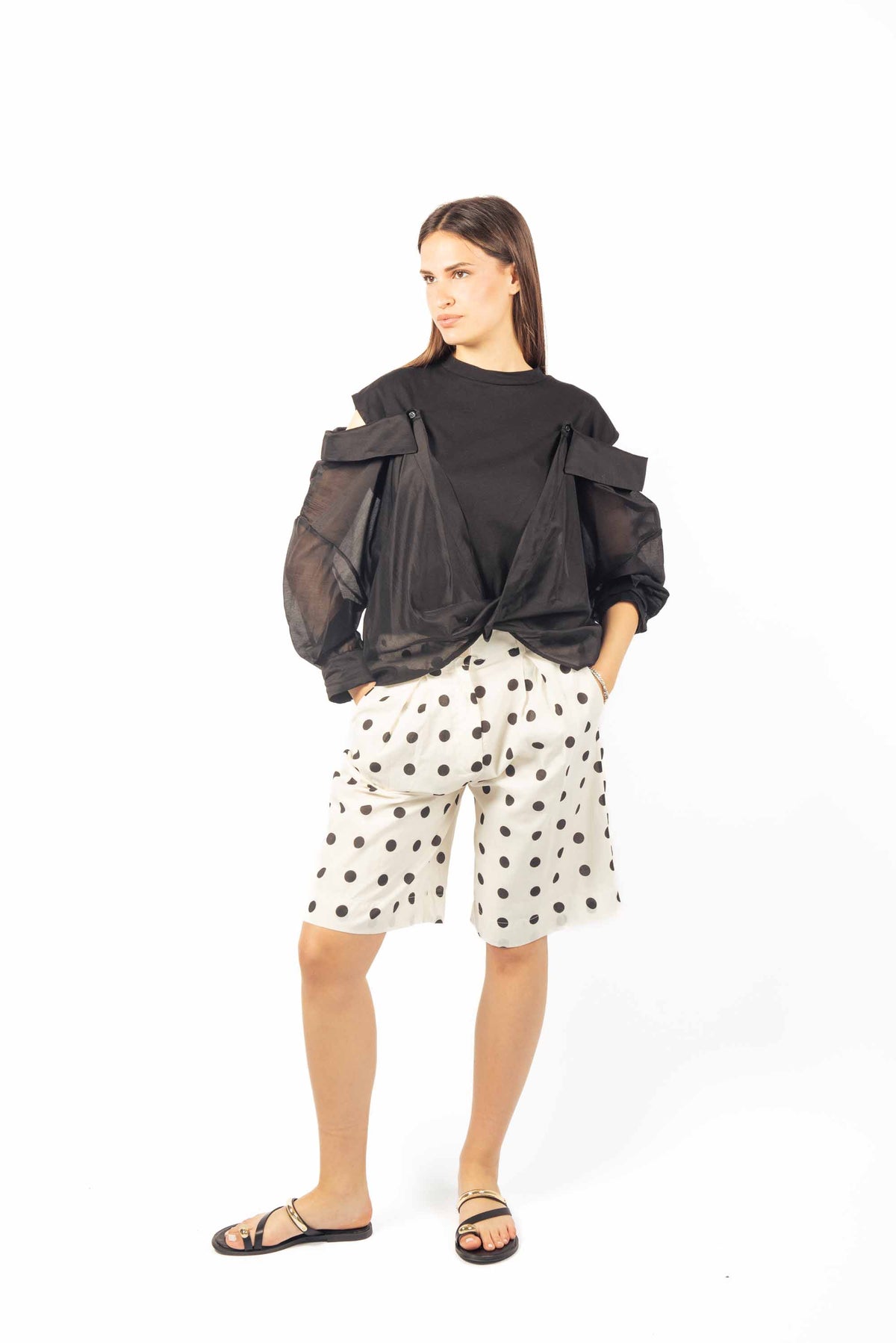 T-Shirt Combinata Nera donna Tensione in - 6