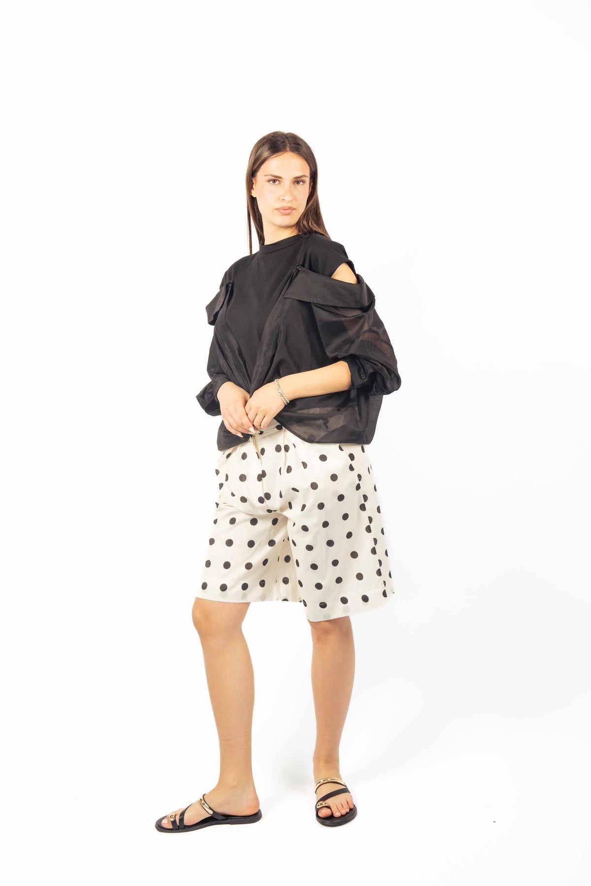 T-Shirt Combinata Nera donna Tensione in - 2