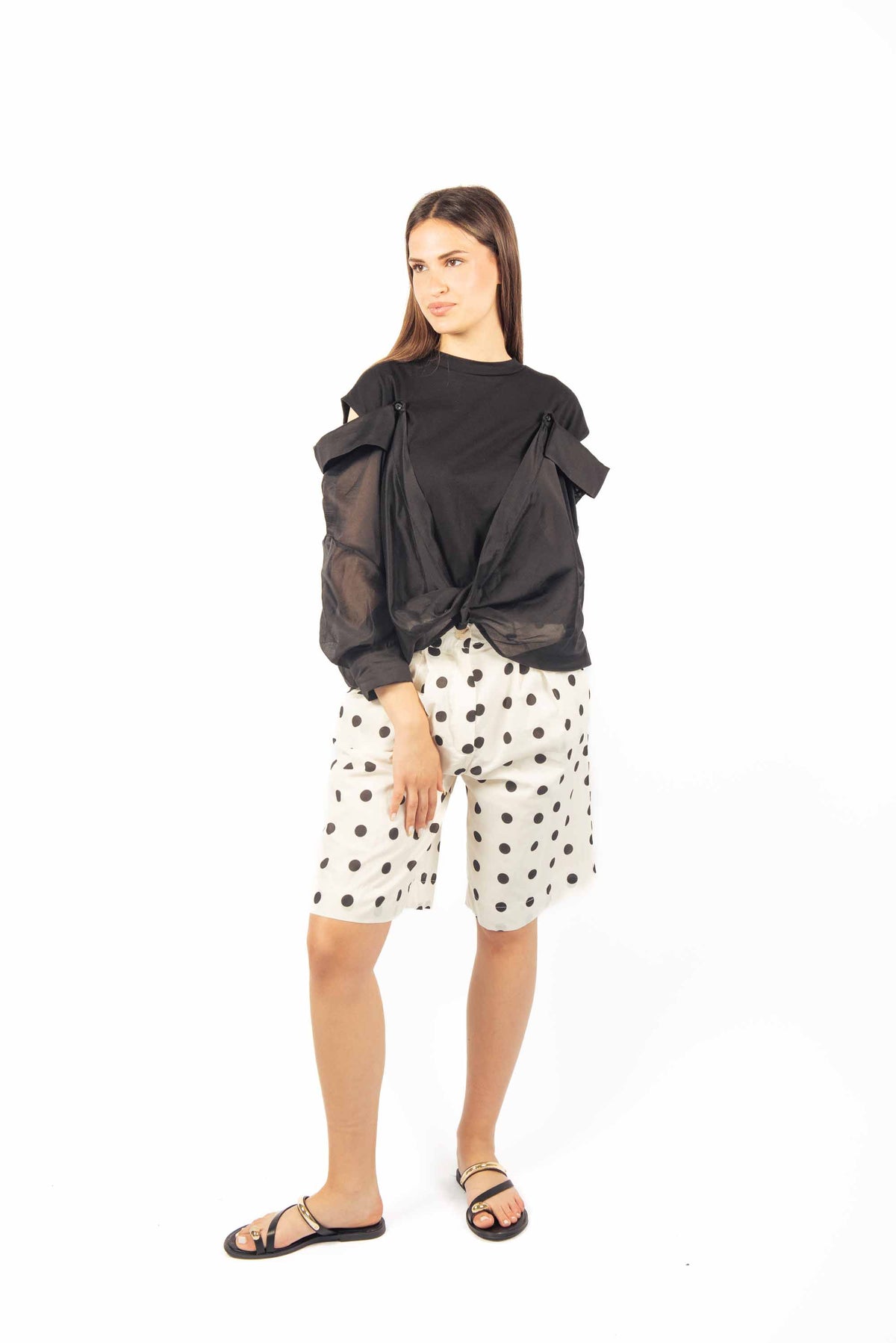 T-Shirt Combinata Nera donna Tensione in - 5
