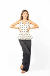 Pantaloni Wide Leg Neri donna Tensione in - 4