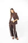 Blazer Maniche Corte Cioccolato donna Maryley - 3