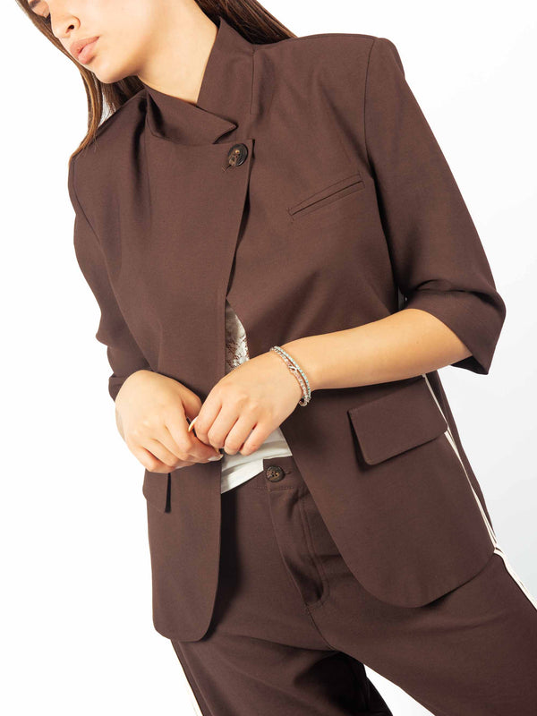 Blazer Maniche Corte Cioccolato da donna Maryley