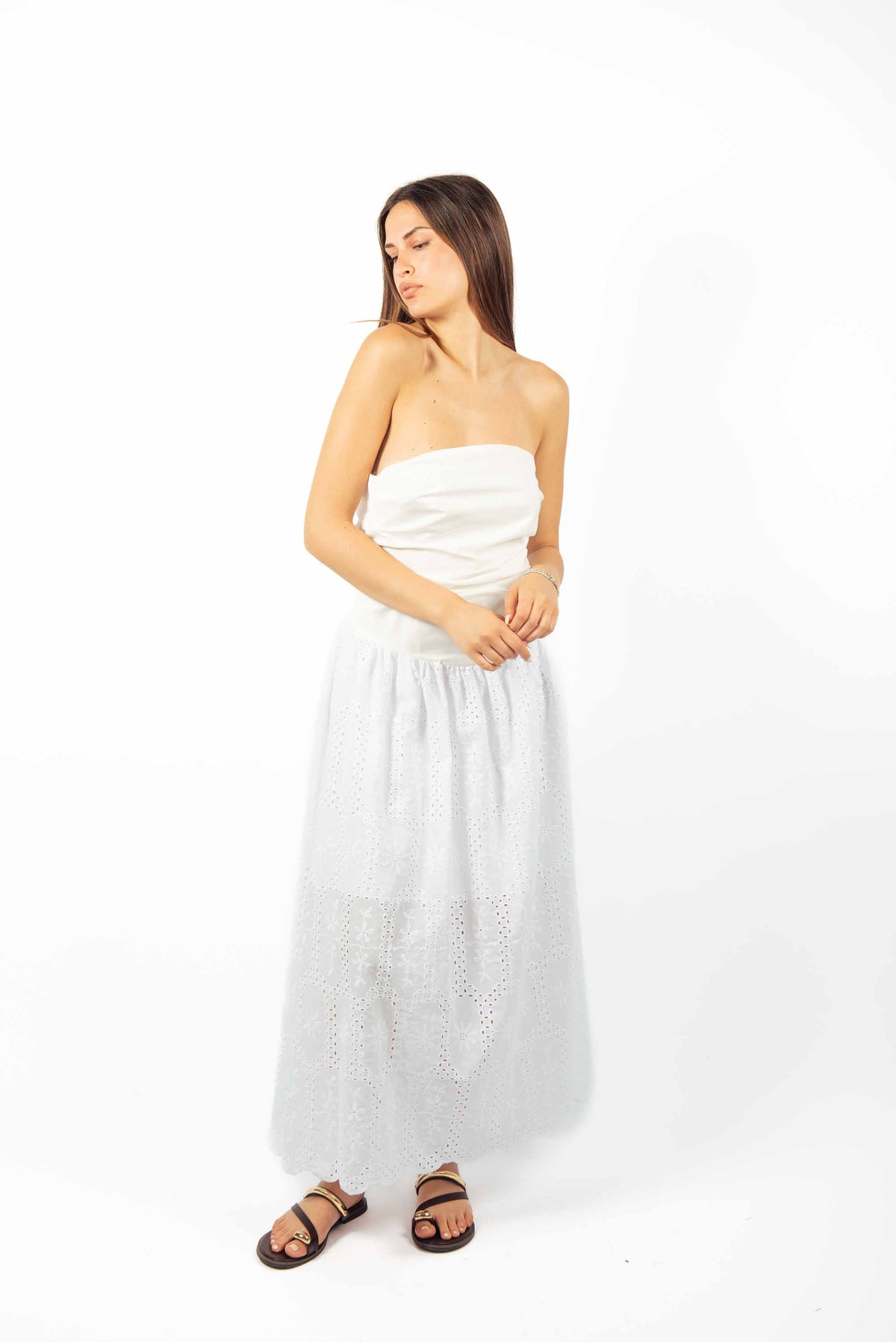 Abito Midi a Fascia in Sangallo donna Maryley - 6