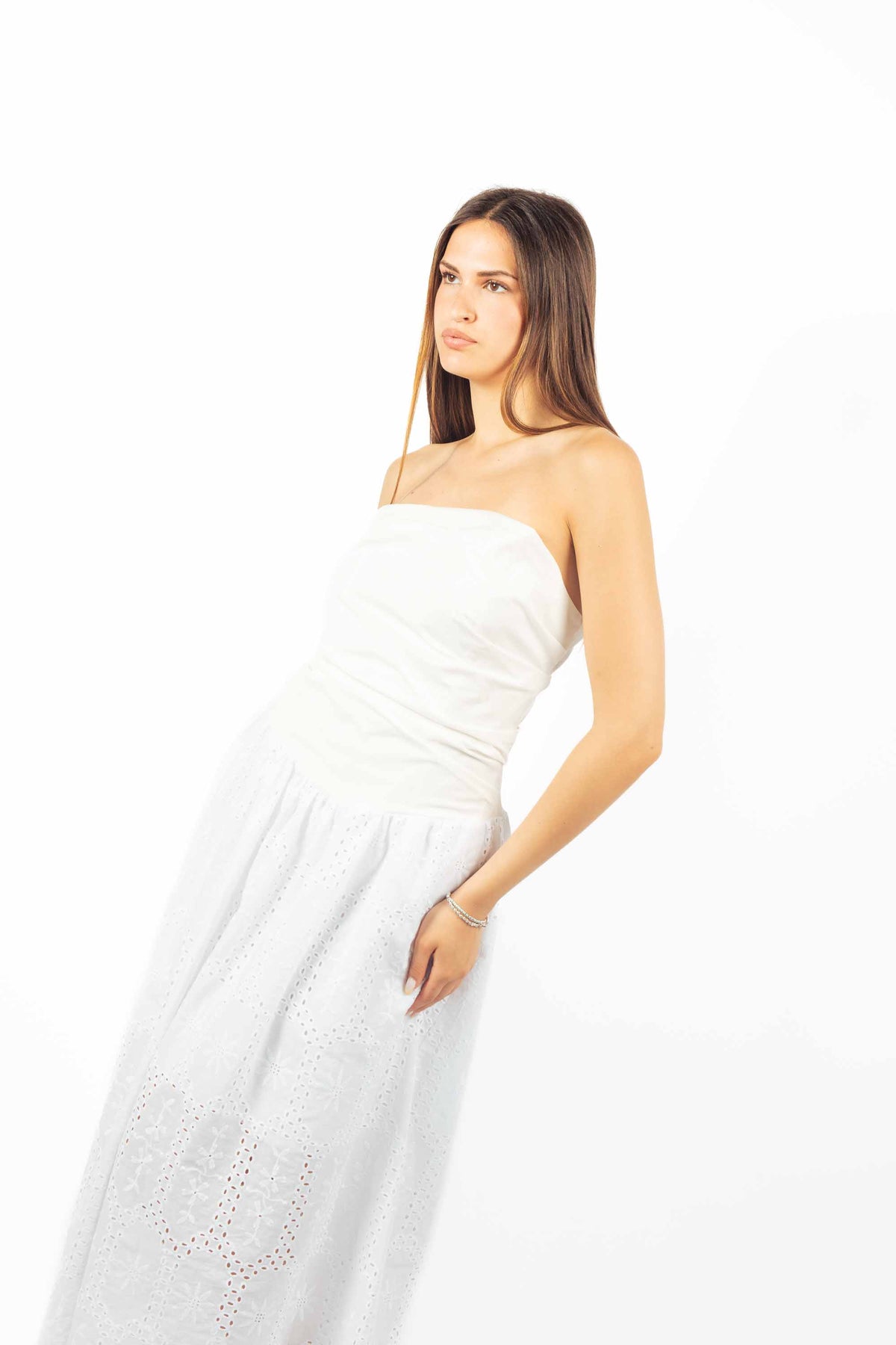 Abito Midi a Fascia in Sangallo donna Maryley - 5