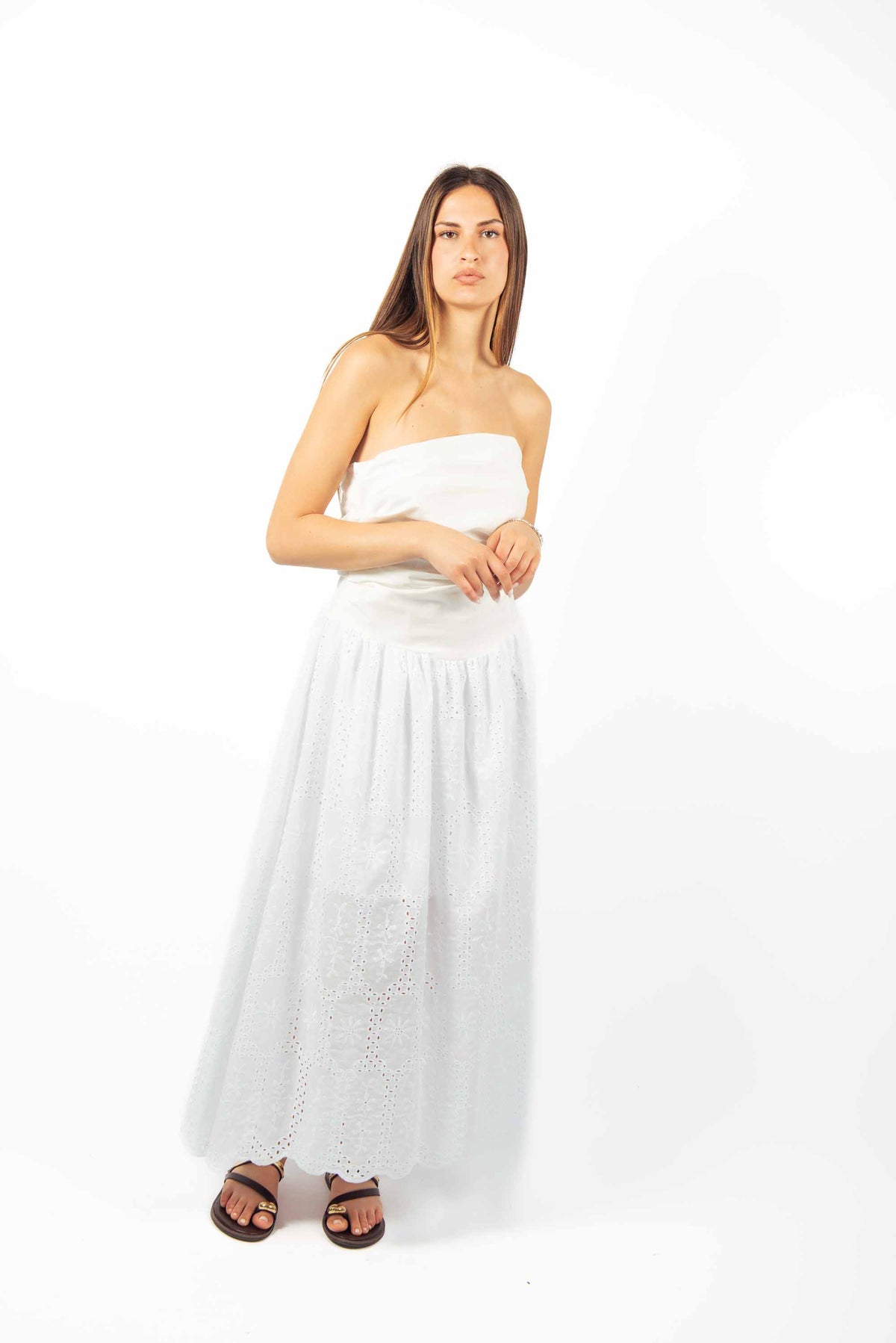 Abito Midi a Fascia in Sangallo donna Maryley - 1