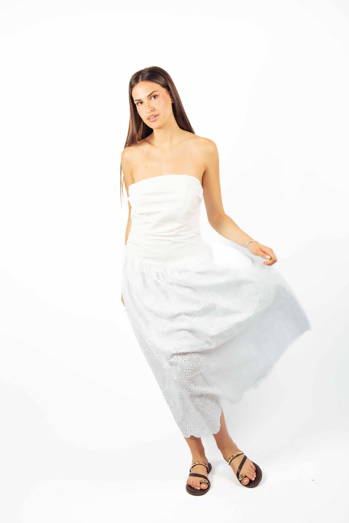 Abito Midi a Fascia in Sangallo donna Maryley - 4