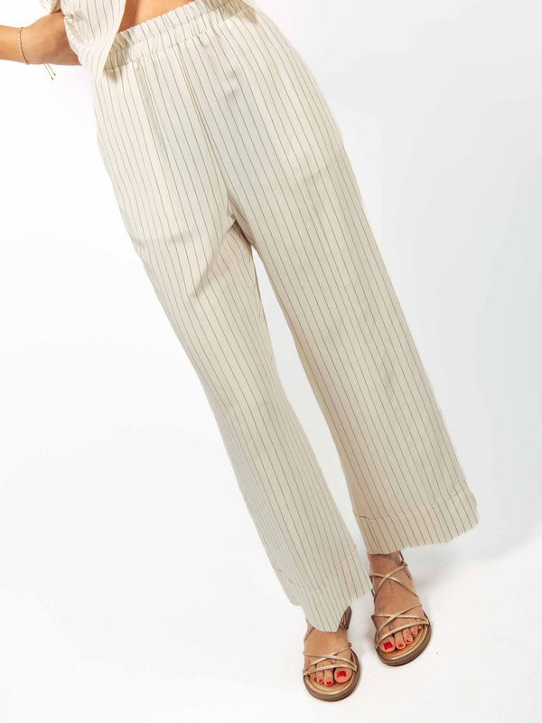 Pantalone Gessato Panna da donna Maryley