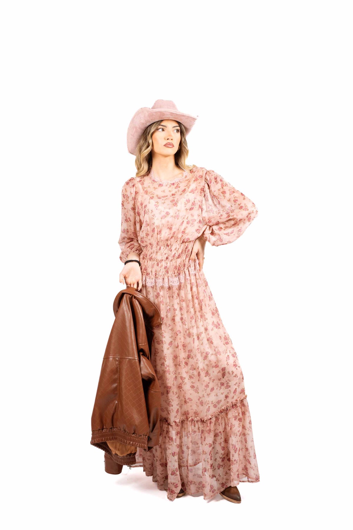 Abito Lungo Floreale con Sottoveste donna Tensione in - 5