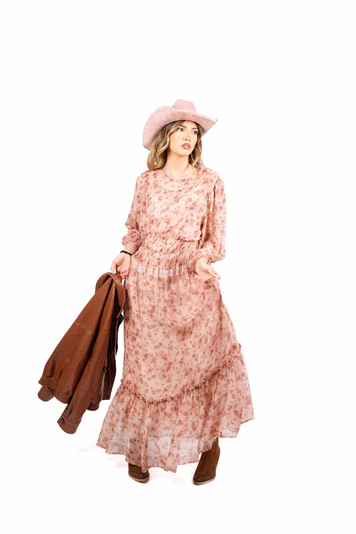 Abito Lungo Floreale con Sottoveste donna Tensione in - 1