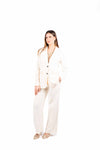 Pantaloni Wide Leg Sartoriali Panna donna Tensione in - 5