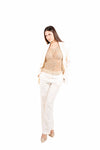 Pantaloni Wide Leg Sartoriali Panna donna Tensione in - 3