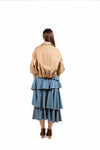 Gonna Midi Denim a Balze donna Tensione in - 4
