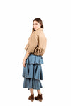 Giacca Cropped Doppiopetto Cammello donna Tensione in - 3