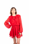 Abito in Chiffon Rosso donna Tensione in - 6