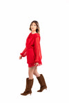 Abito in Chiffon Rosso donna Tensione in - 4