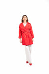 Trench Fluido con Cintura Rosso donna Miss love - 1