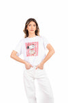 T-shirt con Stampa bianca donna Miss love - 1