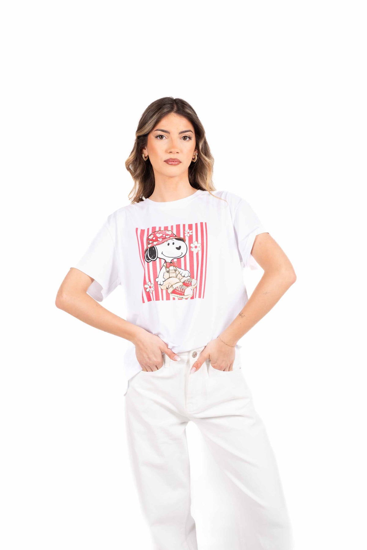 T-shirt con Stampa bianca donna Miss love - 1