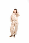 Pantaloni con Bande in Pizzo Beige donna Maryley - 6