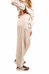 Pantaloni con Bande in Pizzo Beige donna Maryley - 4