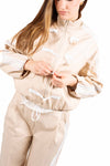 Bomber Tecnico con Alamari in Pizzo Beige donna Maryley - 6