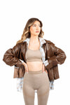 Giacca Boxy in Similpelle Martellata donna Miss love - 1