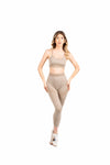 Set Coordinato Seamless Activewear Beige donna Miss love - 1
